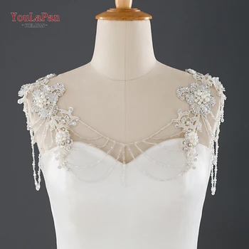 

YouLaPan G10 Beading Wedding Bolero Luxury Short Appliques diamond Wedding Wrap Jacket for Evening Prom Wedding Accessories