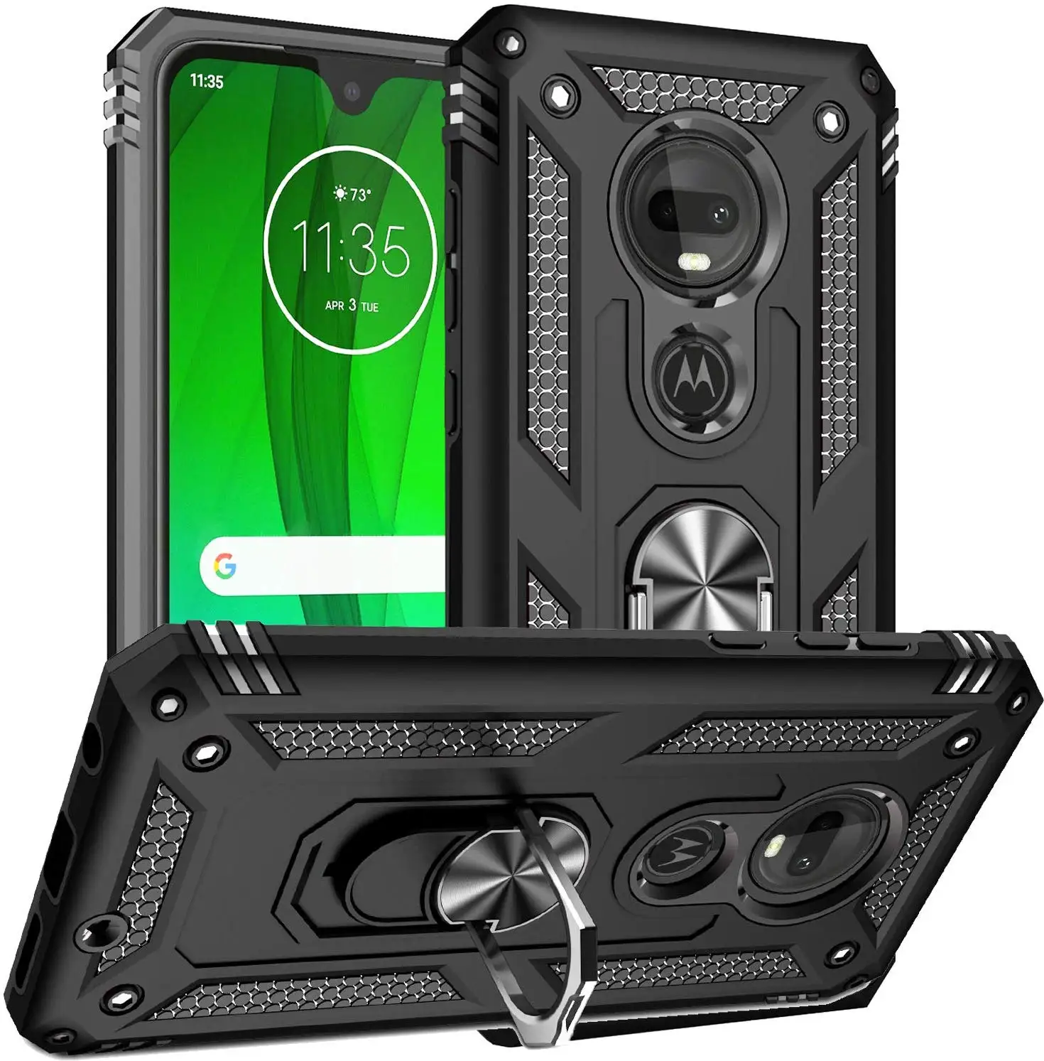 for Motorola Moto G8 Plus G6 G7 Power Case Military Grade 15ft. Drop Tested Protective Kickstand Magnetic Car Mount | Мобильные