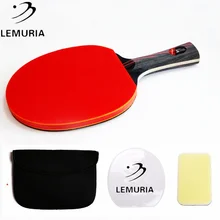 Lemuria 7 слойная древесина с углеродным волокном, ракетка для настольного тенниса, клей с прыщами-в пинг-понг, резиновая длинная рука, короткая ручка для пинг-понга