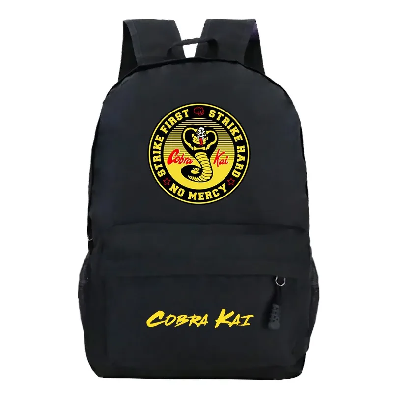 

School Backpack for Teen Boys Girls School Bags Cobra Kai Print Backpacks Student's Travel Backpack Cobra Kai Nylon Schoolbag