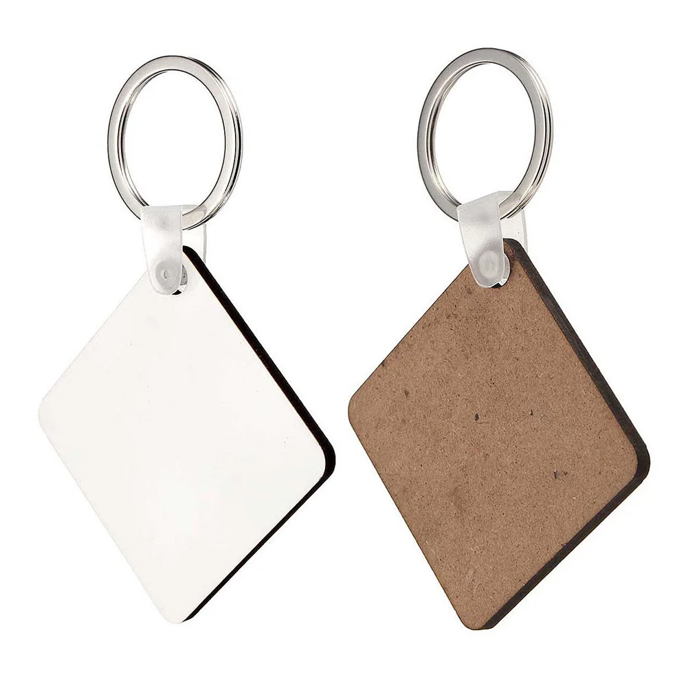 

10Pcs Square Blank MDF Board Sublimation Printing Keyrings for Heat Press Machine DC156