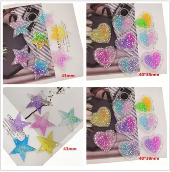 Glitter Rainbow Heart Stars Resin Decoration Crafts Flatback Cabochon Scrapbooking For Phone Deco Embellishments Diy Accessories Panggah Ngapusi94