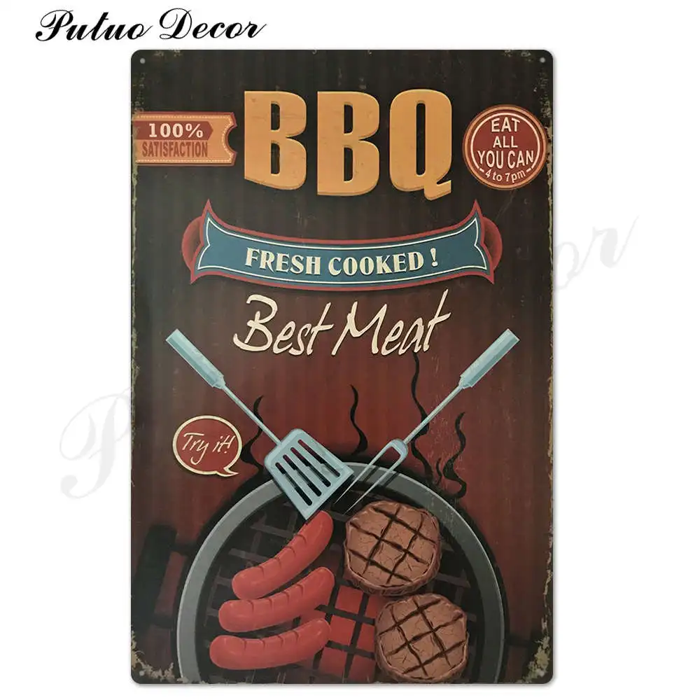 TH2165 DAD'S BBQ металлическая Оловянная табличка, Металлический Настенный декор для барбекю, бара, паба, кухни, вечерние, винтажные металлические знаки, железная живопись - Цвет: TH2165