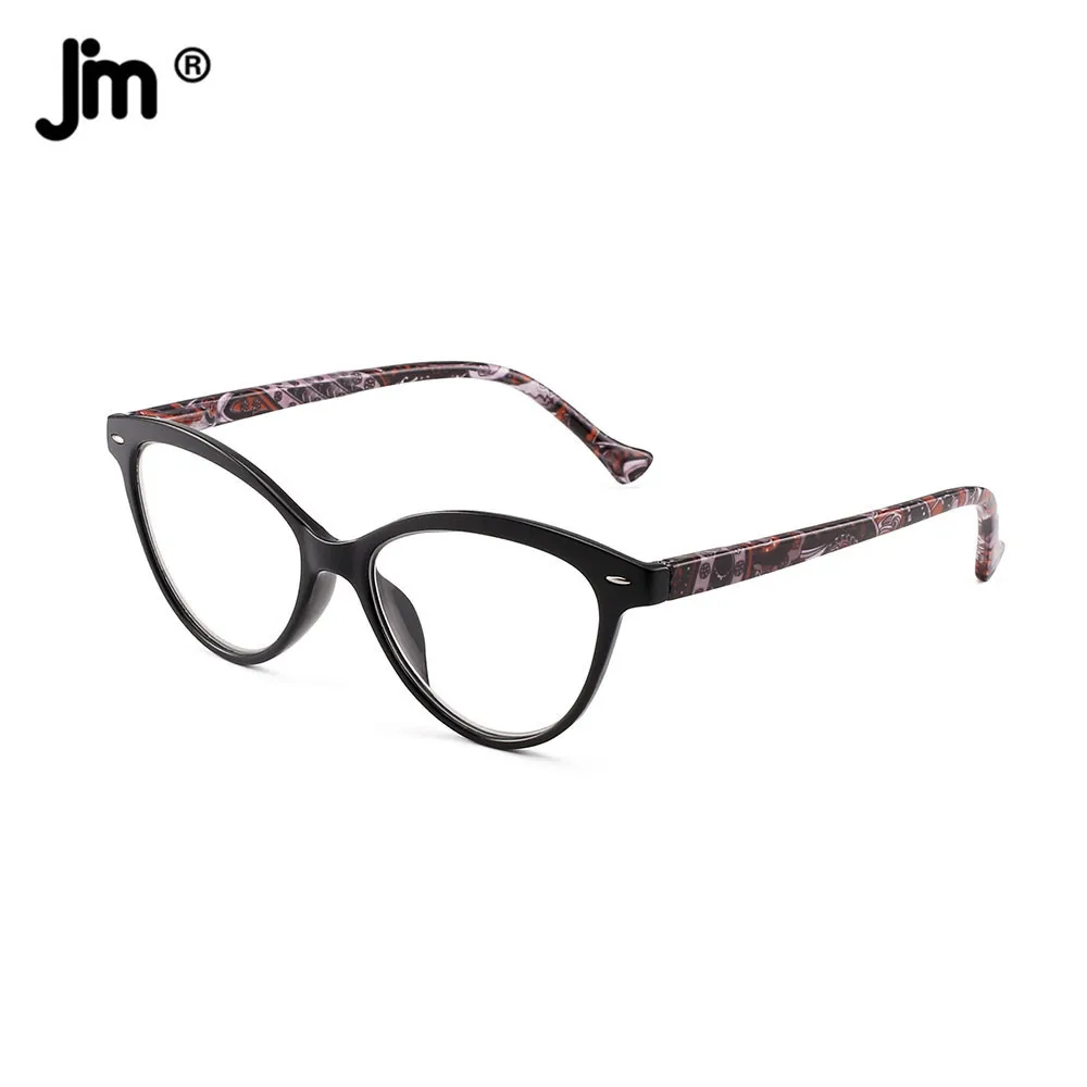 JM Women Spring Hinge Cat Eye Reading Glasses Floral Magnifier Presbyopic Diopter Reading Glasses