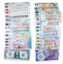 Conjunto de 52 pces notas de 28 países unc, original real (mas expirado, fora de uso agora) com envelope vermelho, original world note presente