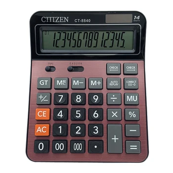 

Ct-8840 Solar Calculator Student Teacher Black Red Computer Large Desktop Red Calculator Business Accounting Special Calculation