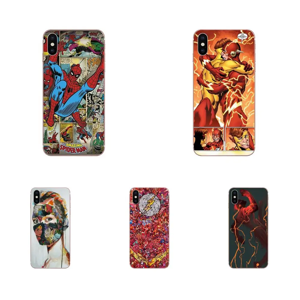 

For Apple iPhone 4 4S 5 5C 5S SE 6 6S 7 8 Plus X XS Max XR Phone Cover Case Comic Book Collages Flash Man