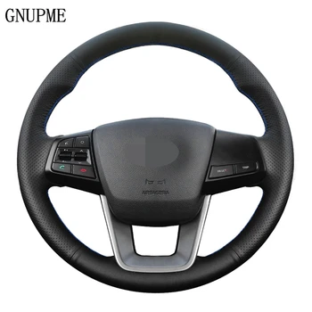 

DIY Hand-stitched Black Artificial Leather Car Steering Wheel Cover For Hyundai ix25 2014 2015 2016 Creta 2016 2017