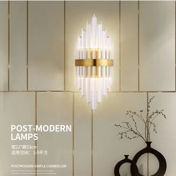 

Concise Wall Lamp Model House Strip Crystal Bar Wall Lamp A Living Room Bedroom Television Wall Bedside Decoration Wall Lamp