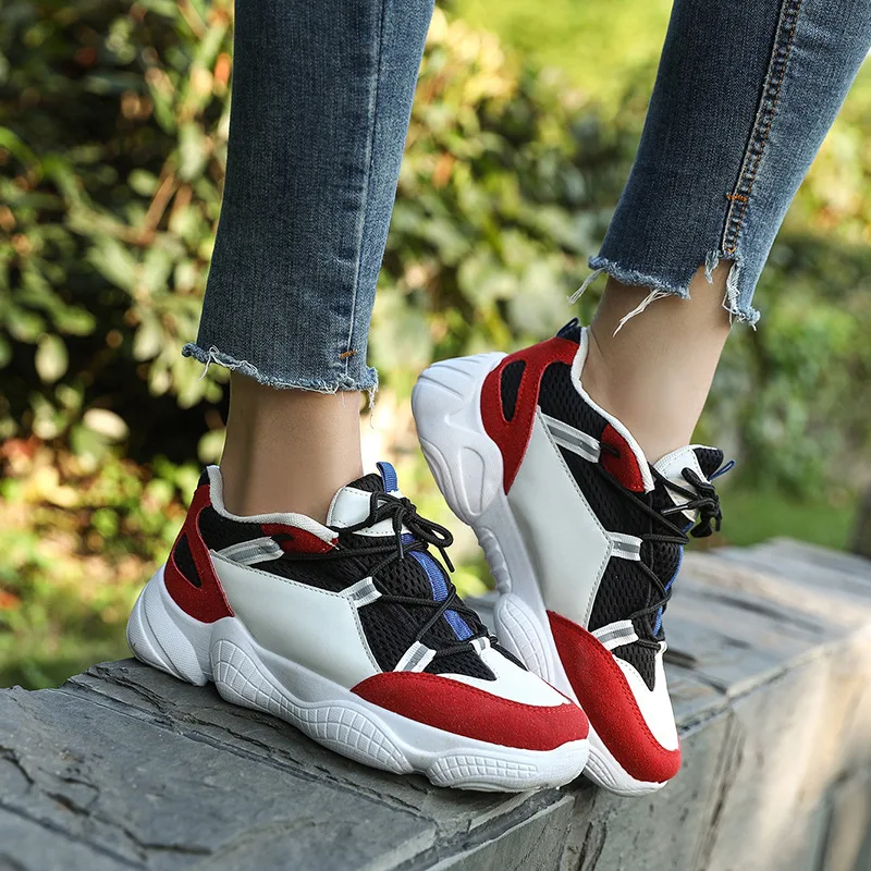 

2019 Autumn New Style Thick Bottomed Dad Shoes Women's Platform Thick Bottomed Shoe Korean-style INS over the Fire of Athletic S