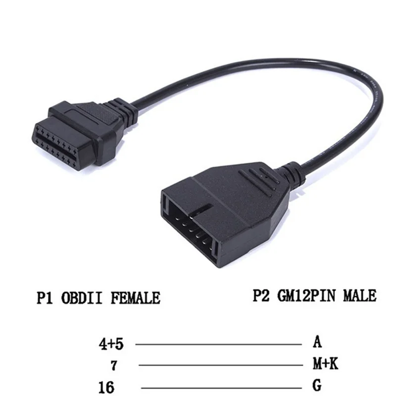OBDII OBD 2 коннектор адаптер для GM 12 Pin GM12 до 16 Авто Диагностический кабель