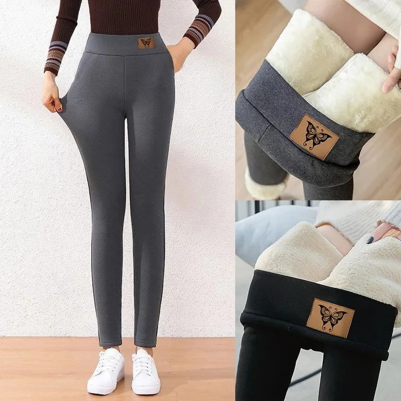 Winter Pants Thermal Leggings High Waisted Pants Flannel Streetwear Trousers Women Winter Casual Pants Thicker upgraded version crossover leggings