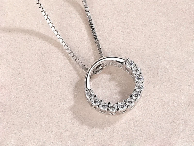 Silver Zircon Pendants Necklaces