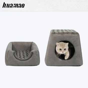 

Foldable Pet Cat House Kennels Nest Winter Warm Kitten Puppy Sleeping Bed Cushion Tent Small Medium Dogs Pets Home Cave