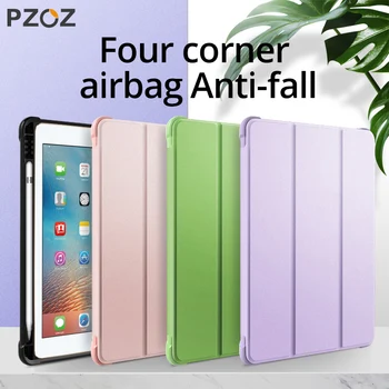 

PZOZ For iPad 10.2 inch 2019 Pro Air 10.5 Case With Pencil Holder Smart PU Leather Soft Silicone Case For iPad 9.7 inch 2018 Bag