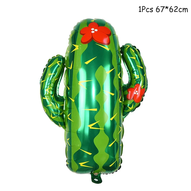 Hawaiian Party Decorations Palm Leaves Bunting Banner Luau Flamingo Summer Tropical Party Decoration Jungle Safari Party Ballons 1pcs cactus