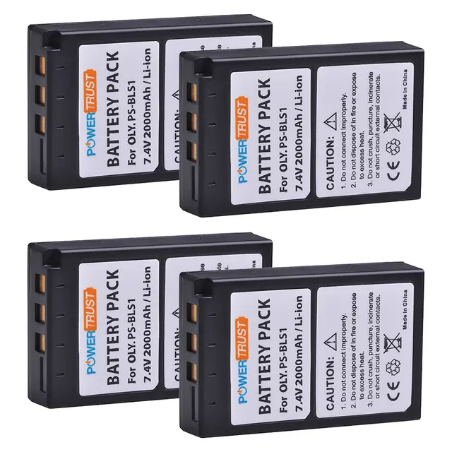 2000mAh BLS-1 BLS1 Battery and Charger for Olympus PS-BLS1 PEN E-PL1 E-PM1 EP3 EPL3 Evolt E-420 E-620 E-450 Digital SLR Cameras 4Battery