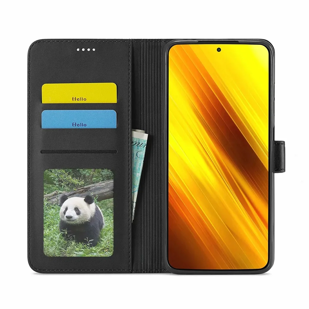 Leather Wallet Case for Xiaomi Poco F3 X3 X4 M4 M3 11T Pro NFC Flip Cover Redmi 10 Note 11 11S 10 9s 9 8 7 Power 9T 9A 8_voghion.com