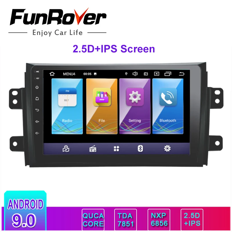 Excellent Funrover Android 9.0 2.5D+IPS Car DVD GPS Multimedia player for SUZUKI SX4 SX-4 2006-2013 Navigation Stereo Radio tape video RDS 0 Excellent Funrover Android 9.0 2.5D+IPS Car DVD GPS Multimedia player for SUZUKI SX4 SX-4 2006-2013 Navigation Stereo Radio tape video RDS 0