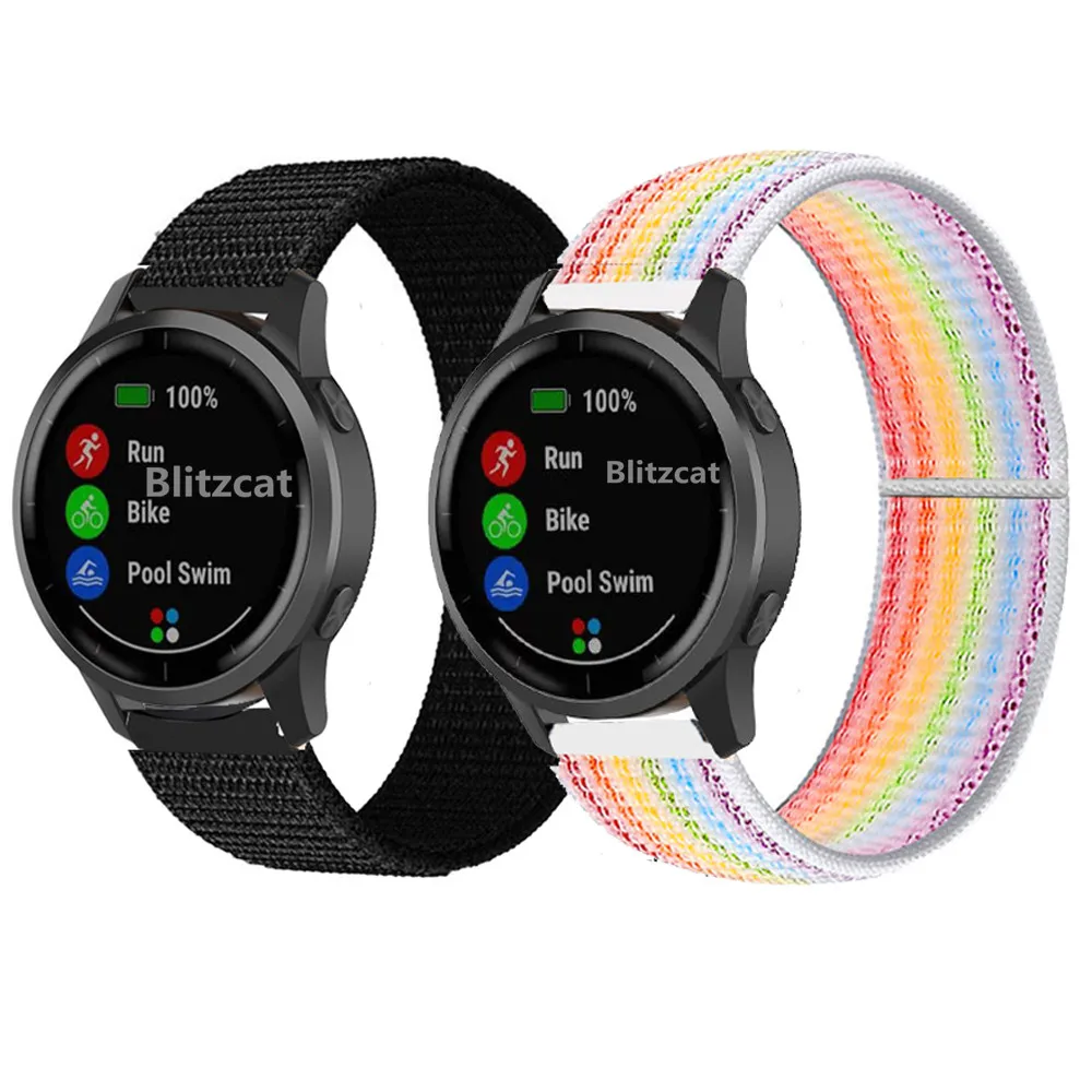 Nylon Loop Strap For Garmin Venu Plus 2s Sq Forerunner 245 Smart Watch