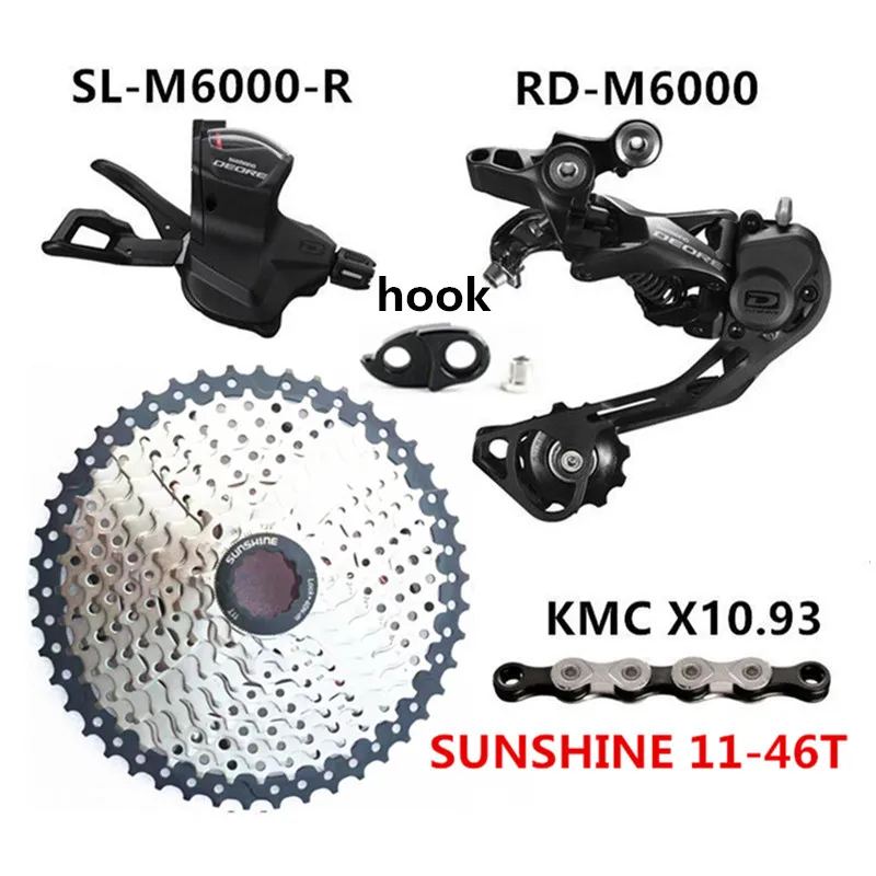 Right 46T Kit SHIMANO DEORE SL-M6000 горный велосипед 30-скорость RD-M6000 блокировки после того, как солнце 10 скоростей маховика KMC 10 скорость цепи переключения комплект - Цвет: Right 46T Kit