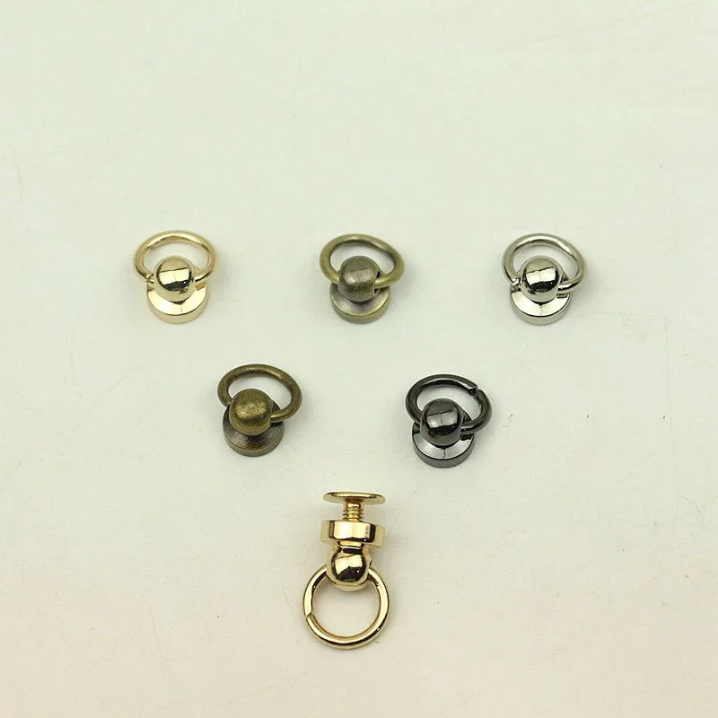 30pcs 8mm Round O Ring Bag Handles Chain Hook Bag Side Clip Screw Nail Rivet Handbag Strap Connector Clasp Buckle DIY Craft 5pcs 25mm handbag straps hanger d ring buckles collar lobster clasp swivel trigger clips snap hook diy leather craft accessory