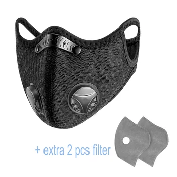 

Cycling Face Mask with extra 2 Filters Breathable Dustproof Bicycle Sports Protection Dust Mask