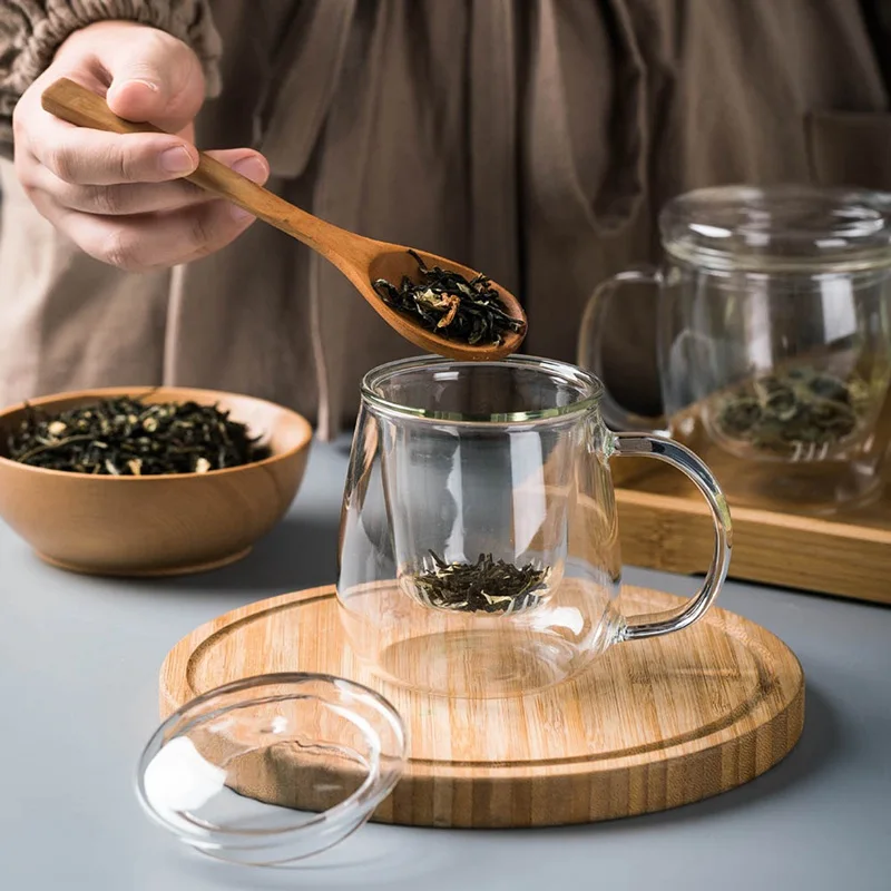 Ручная выдувная термостойкая стеклянная чайная чашка с крышкой и заваркой 500 мл чашка из боросиликатного стекла инновационная бутылка для чая с фильтром