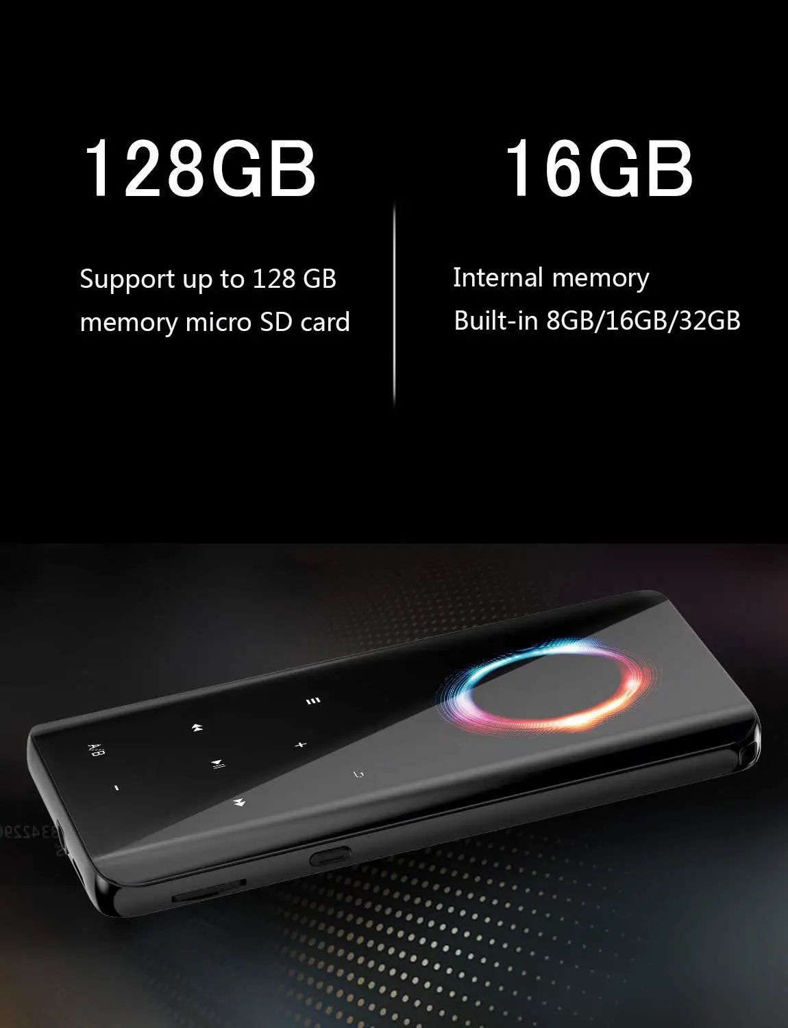 Vandlion X8 Digital MP4 MP3 Music Player HiFi Audio Recorder 50H Working Time E-book Reading 2.4 inch Big Screen Video Playback