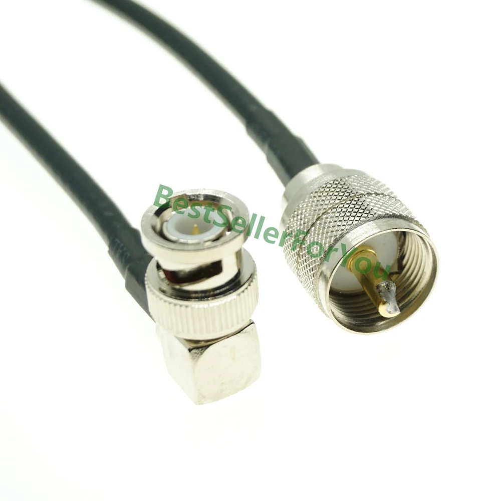 BNC Male Q9 Right Angle RA To UHF PL259 Plug Jumper Pigtail Coax RG58 Cable | Обустройство дома