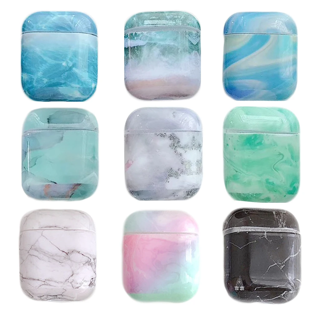 

2019 new Marble Pattern Earphone Case For Airpods 1 2 Hard PC Case Cover Charging Box Shell For AirPods 1 2 Protective Cover