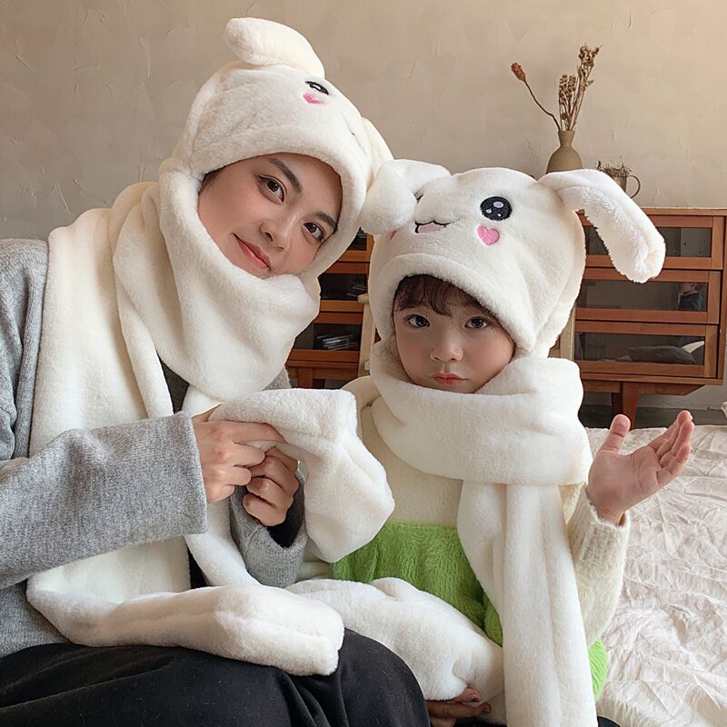 Plush Hat and Scarf In One