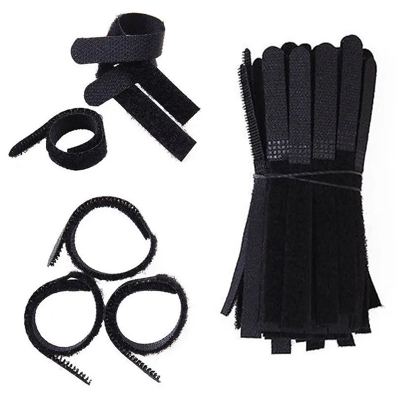 PACK OF 50 MULTI-PURPOSE HOOK AND LOOP FASTENER STICKY BACKED TAPE CABLE CORD TIES TIDY STRAPS GOOD ORGANIZER