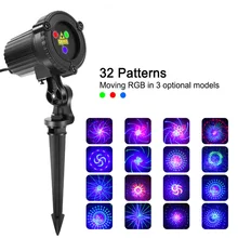 

Christmas Lights Outdoor Laser Projector New Year 2022 For Home Decor Holiday Street Garden Lawn Lighting RGB 32 Patterns Lights
