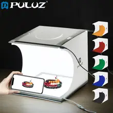 Puluz mini 2 painéis de led lightbox photo studio tiro tenda caixa + 22.5cm led fotografia shadowless inferior luz da lâmpada painel almofada