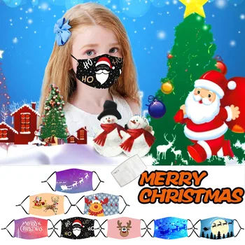 

Children Kids Cute Christmas Anti-pollution Adjustable Washable Face Mask Mascarillas Face Shield Masks For Protection MouthMask