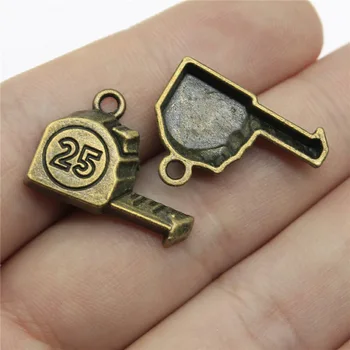 

Wholesale Jewelry Lots Antique Bronze Color 23x16mm Tape Measure Charms For Jewelry Making Jewelry Making 100 Pieces