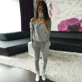 

Women 2pc Sets Autumn Ladies Casual Pullover Top Long Pants Trousers Set Two Piece Outfit Jumpsuit Playsuit tracksuit women