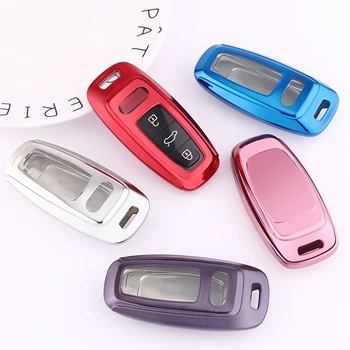 

New Arrival For Audi Key Cover Case Protector TPU For Audi A6L A7 A8 Q8 E-tron C8 D5 2019 2020 Car Key Cover Holder Shell Skin
