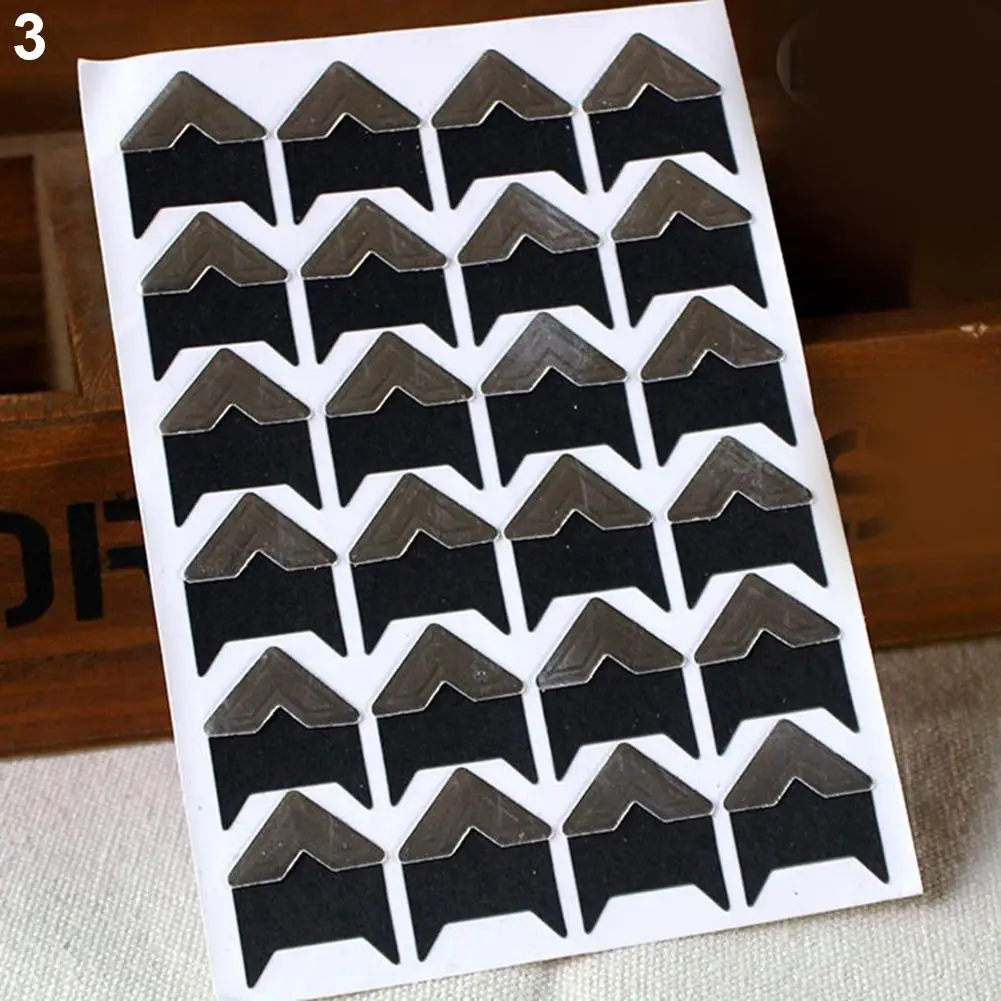 120Pcs Retro Multicolor Corner Sticker Self-Adhesive Photo Frame Corner Sticker Craft Scrapbook Album Decor DIY Accessories