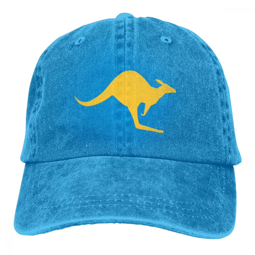 Австралийский кенгуру прыжок Casquette черный унисекс Мужские Женские джинсовые