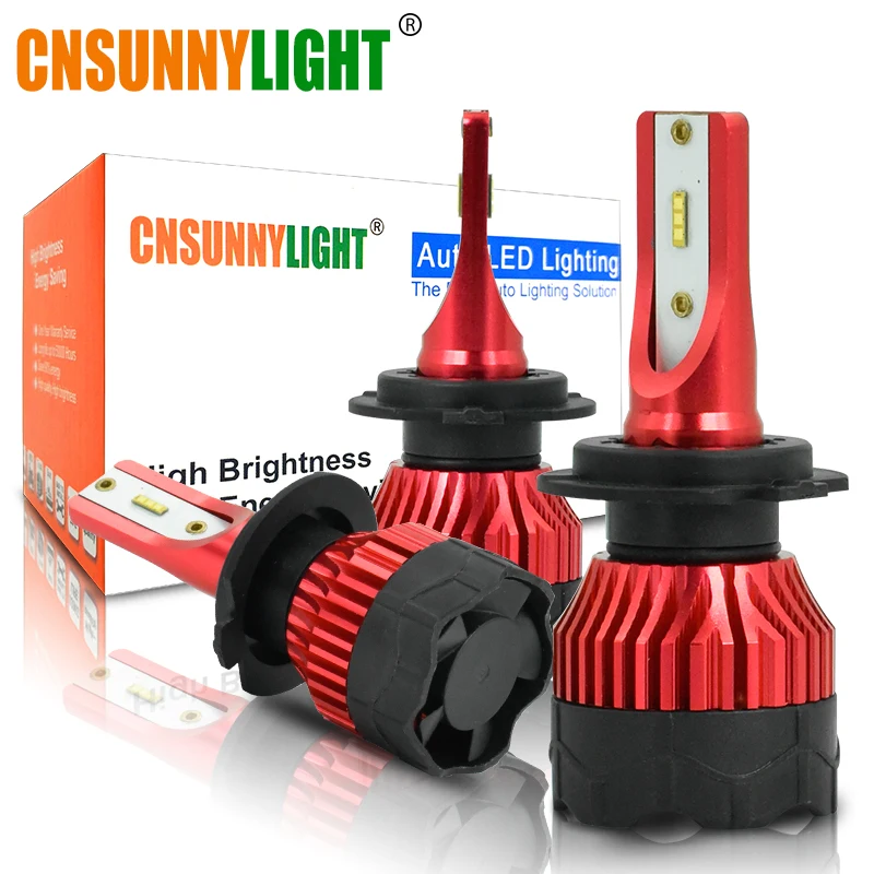 CNSUNNYLIGHT K5 H4 H7 H11 ZES LED H8 H9 H1 880 Car Headlight Bulbs 9005 9006 H13 Headlamp Lights Replace COB Auto Led Lamp 6500K