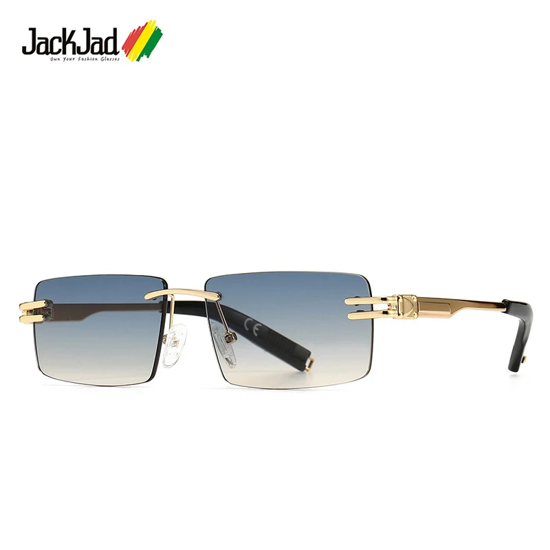 

JackJad 2020 Fashion Cool Unique Rectangle Rimless Style Sunglasses Men Vintage ins Brand Design Sun Glasses Oculos De Sol 2A180