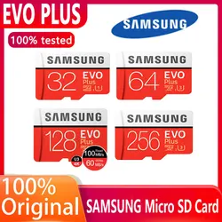 SAMSUNG tarjeta de memoria Micro SD EVO Plus Flash, 128GB, 64GB, 256GB, 512GB, 32GB, Clase 10, UHS I, tarjeta TF de alta velocidad
