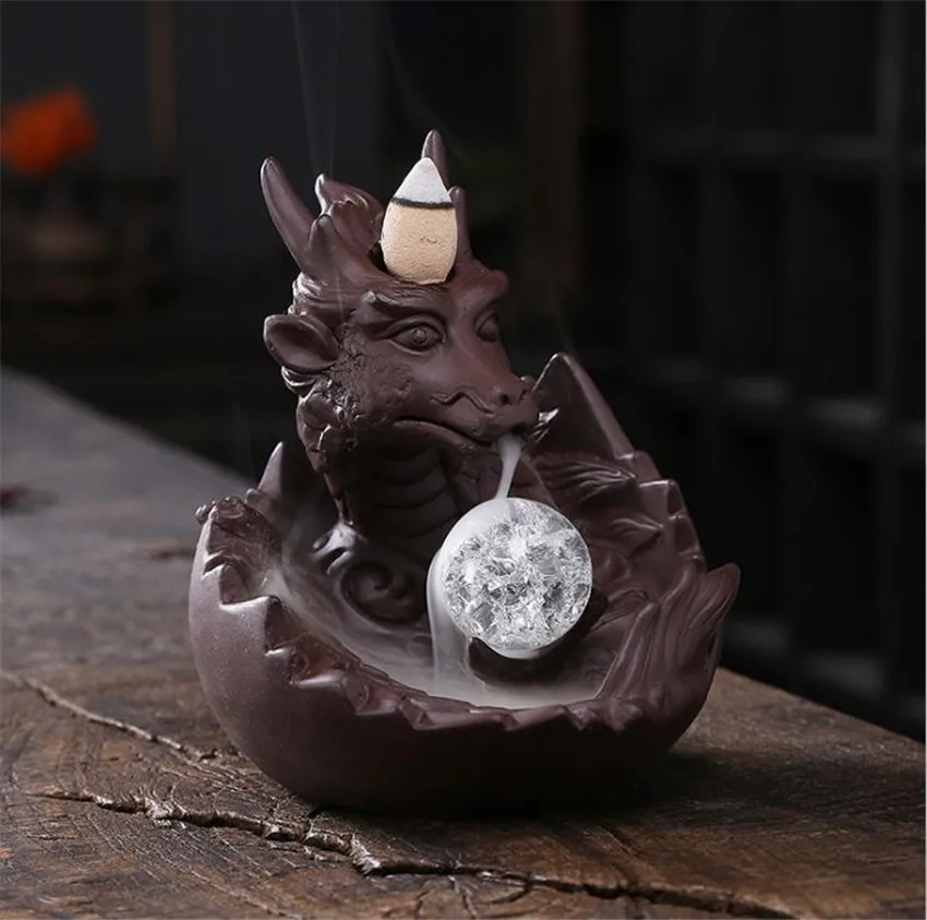 

Dragon play beads Incense Burner Waterfall Backflow Censer Holder Home Office Car Decoration Aromatherapy furnace