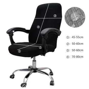 

Checked Thickened Waterproof One-Piece Office Computer Chair Cover Armrest Seat Cover Rotating Elastic Chair Cover