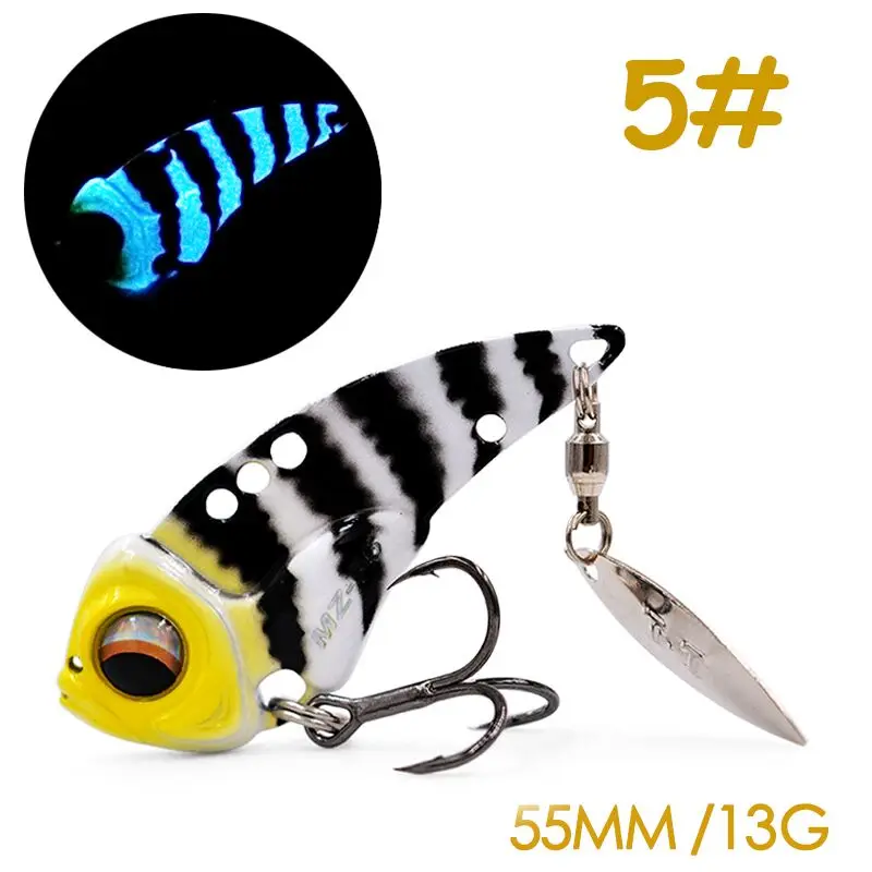 Castfanatic 17g/13g Metal VIB Lures MZ55 Lipless Blade Bait With Tail Jig  Spinner Sinking Wobblers Fishing Artificial tackle