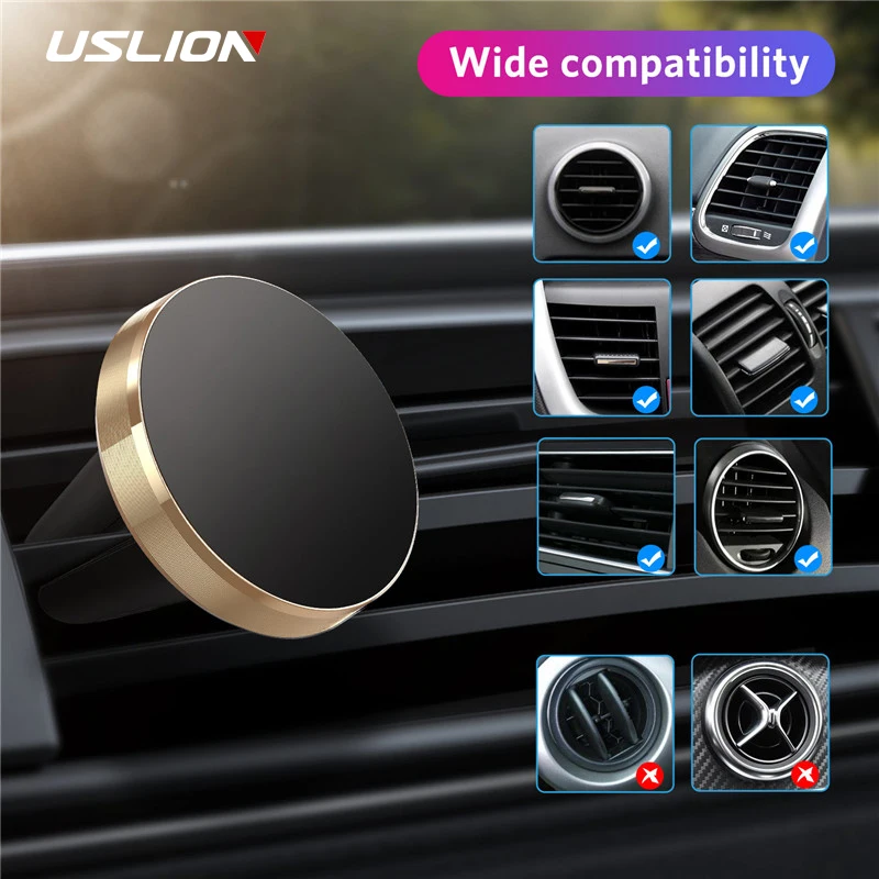 USLION Универсальный магнитный автомобильный держатель для телефона Mini Air Vent Зажим
