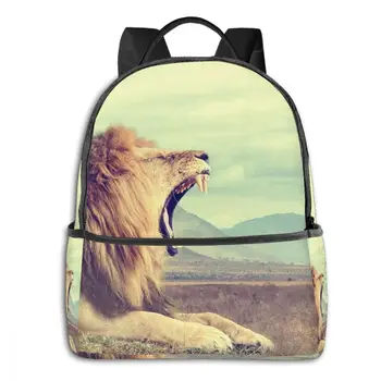 

Backpack Women Fashion Shoulder Bag Wild African Lion School Bag For Teenage Girl Boy Children Backpacks Travel Bag