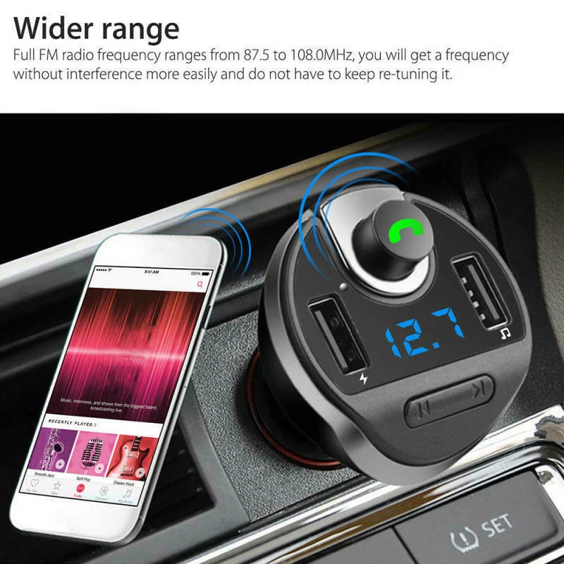 Автомобильный Bluetooth fm-передатчик MP3 радио адаптер Быстрое USB зарядное устройство 5 В зарядка